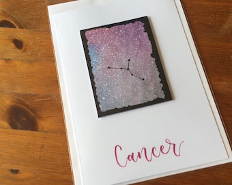 Water Star Sign Watercolour Greeting Cards - Cancer, Scorpio, Pisces  - A5 Size