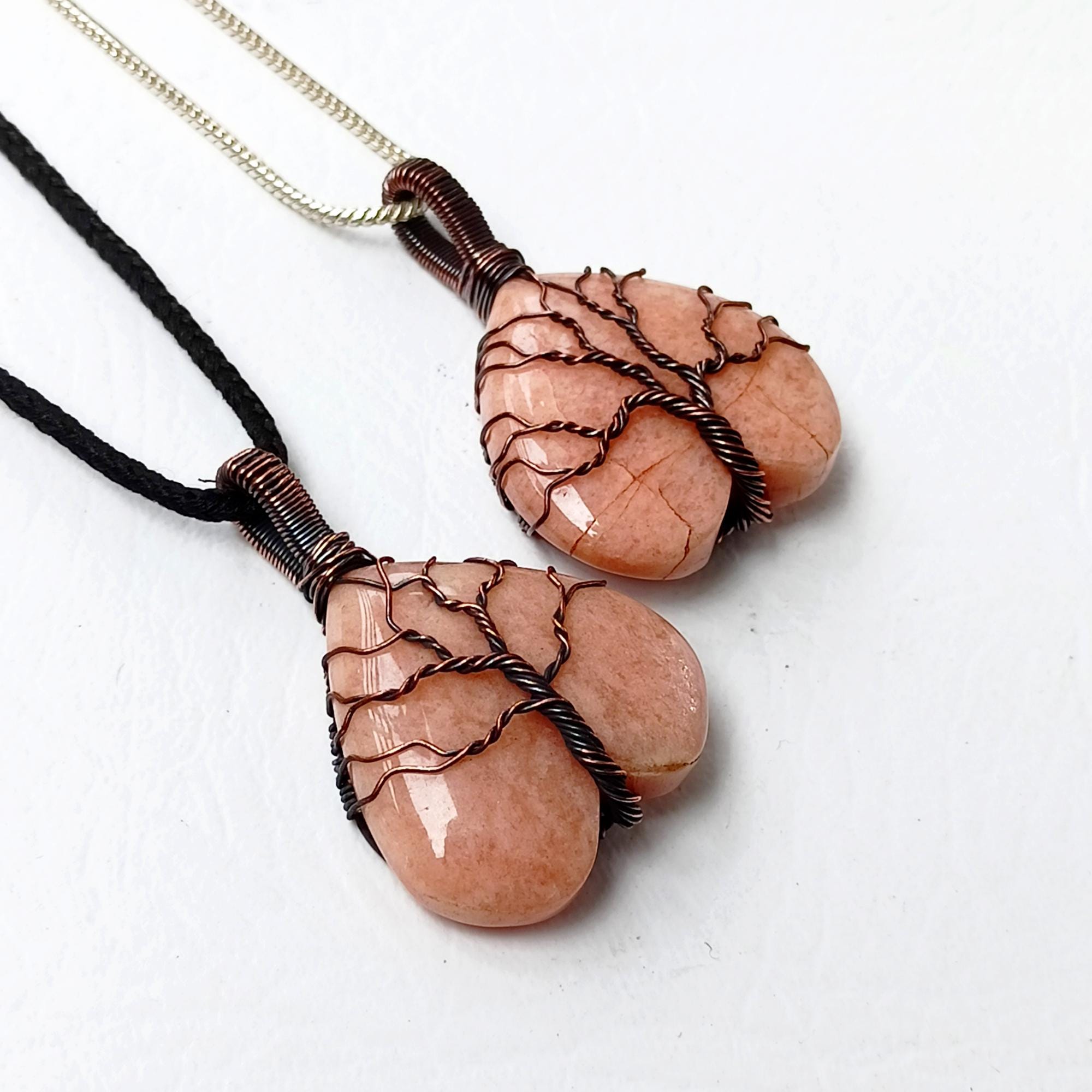 ネックレス・ペンダント Wire Coil Pendant Necklace #8701 Amazonite Wire Wrap Necklace Pendants, Copper Wrapped
