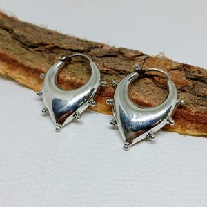 Orecchini a cerchio spessi e audaci Vintage Vibes, orecchini in argento, orecchini grossi in argento, orecchini Boho, orecchini pendenti, regalo per lei