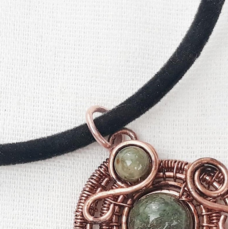 Copper Wire Weave Wire Wrap Pendant necklace Gift For Mom Agate Necklace Aztec Pendant Crystal Pendant Necklace Vintage Pendant