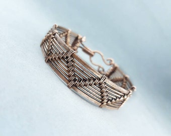 Bracelet en cuivre pour hommes, bracelet de montagne, bracelet Wire Wrap pour hommes, bracelet rustique, cadeau pour lui, bracelet personnalisé Heady Wire Wrap