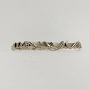 Silver upper arm cuff bracelet for women, upper armlet for bride, copper wire upper arm bracelet, gift for mom image 8