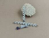 3 pcs viking dreadlocks beads with natural stones, silver bohemian dread beads for women