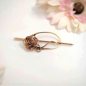 Tiny hair clip for thin or fine hair, small copper, brass or silver hair barrette, hair slide for women handmade gift for her