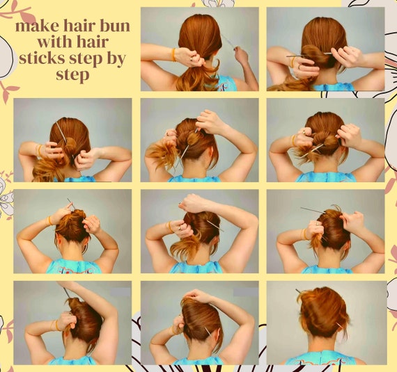 4PCS Metal U Shape Hair Forks Updo Hair Sticks for Long Hair