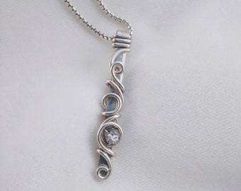 Collana pendente in argento 950 con cristalli swarovski