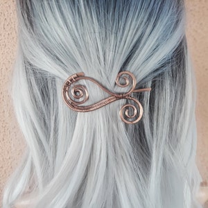 Copper wire fish hair barrette, Small barrette for women, small barrette for women