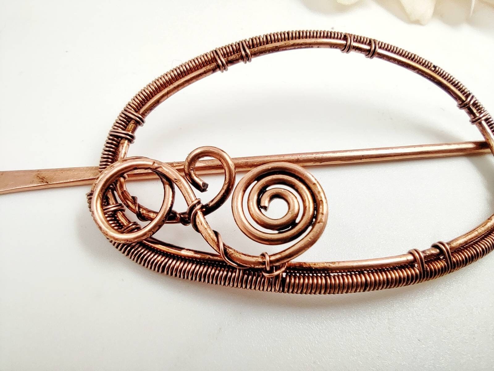 Hair claw with filigree copper wire wrap hair clip brass or Etsy