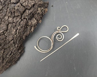 Wire wrap haarclip voor fijn of dun haar, kleine haarspeld in koper, messing of Duits zilver, haarschuif voor vrouwen handgemaakt cadeau voor haar