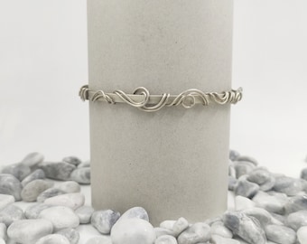 Bracelet de manchette de bras supérieur en argent pour femmes, brassard supérieur pour la mariée, bracelet de bras supérieur en fil de cuivre, cadeau pour maman