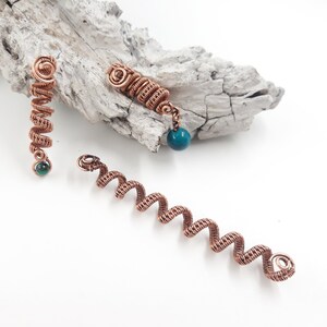 3pcs set loc jewelry for women or men, copper wire wrap rasta beads