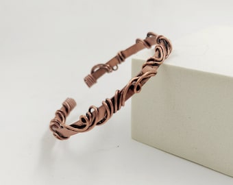 Copper wire wrap bracelet for women