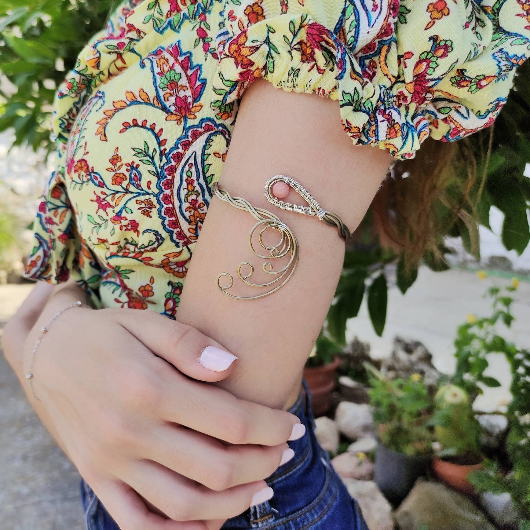 Upper Arm Cuff Ancient Greek Chalcedony Bracelet Unique Etsy