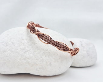 bracelet en fil de cuivre, bracelet réglable cadeau personnalisé, bracelet en cuivre ou en argent pour femmes et pour hommes