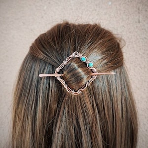 Tiny hair clip for thin or fine hair, small copper, brass or silver hair barrette, geometric hair clip for woman,