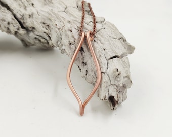 Collier porte-bague, pendentif en fil de cuivre, pendentif bague minimaliste pour elle, pendentif alliance.