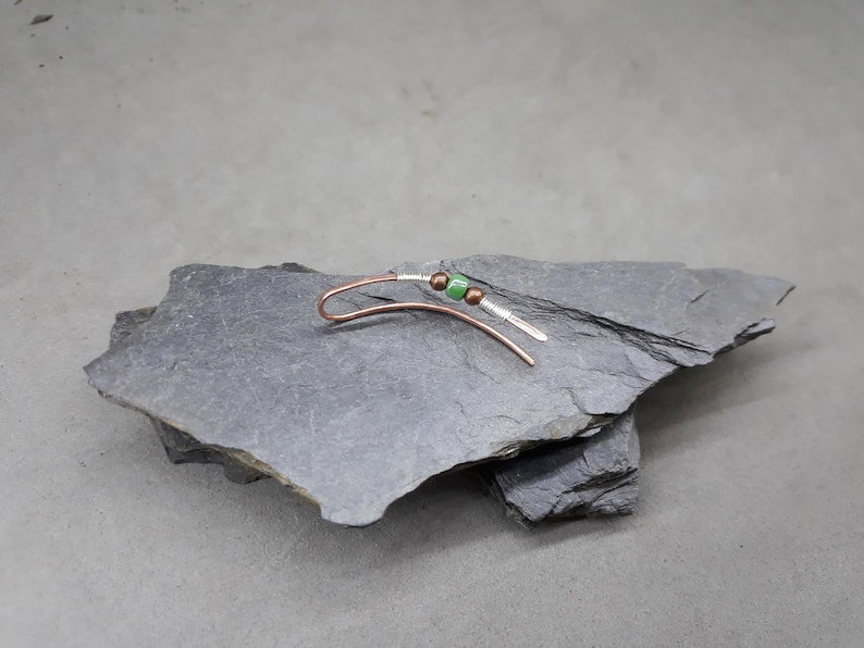 Ear climber earring silver details Chez Crystal Solitary Earring