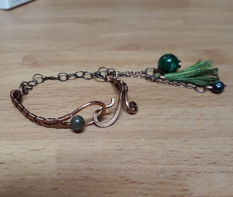 Wirewrapped Jewelry Celtic Bracelet Custom Bracelet Gemstone Bangle For Women Viking Arm Band Tassel Bracelet