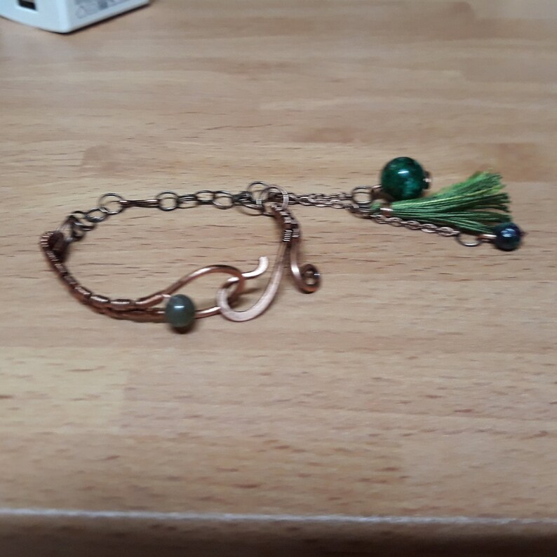Wirewrapped Jewelry Celtic Bracelet Custom Bracelet Gemstone Bangle For Women Viking Arm Band Tassel Bracelet