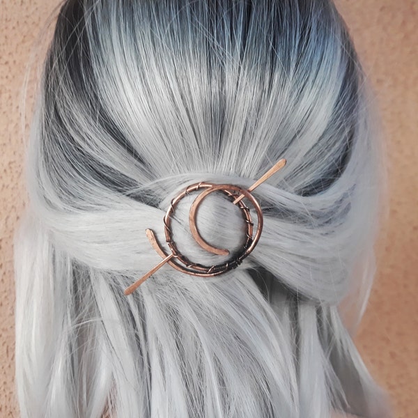 Kleine Haarspange für feines Haar, Haarschmuck aus Kupferdraht für Damen