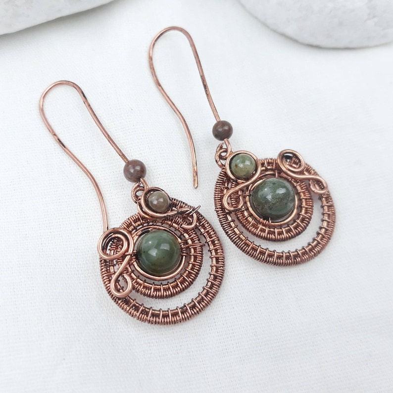 Copper Wire Weave Wire Wrap Pendant necklace Gift For Mom Agate Necklace Aztec Pendant Crystal Pendant Necklace Vintage Pendant