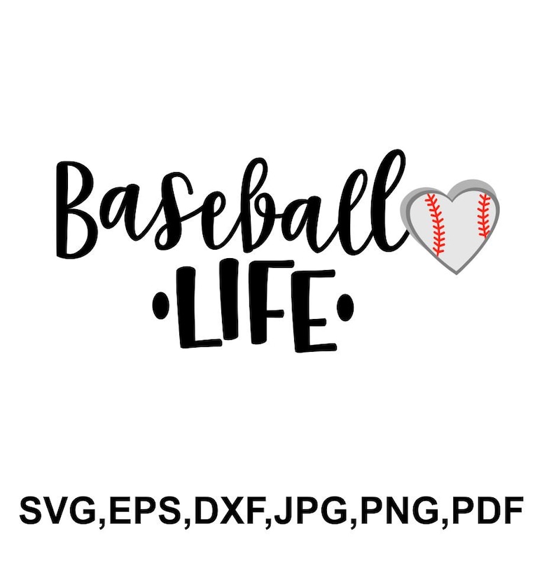 Download Baseball life SVG file baseball heart saying baseball | Etsy