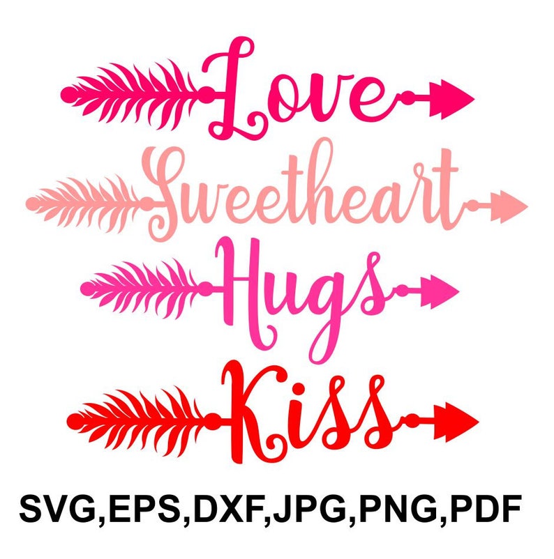 Download Sweetheart SVG file love design hugs and kiss printable | Etsy