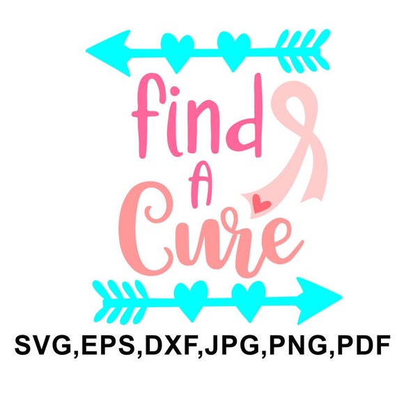 Find a cure SVG file - cancer design - pink ribbon SVG, eps, dxf, png, jpeg...