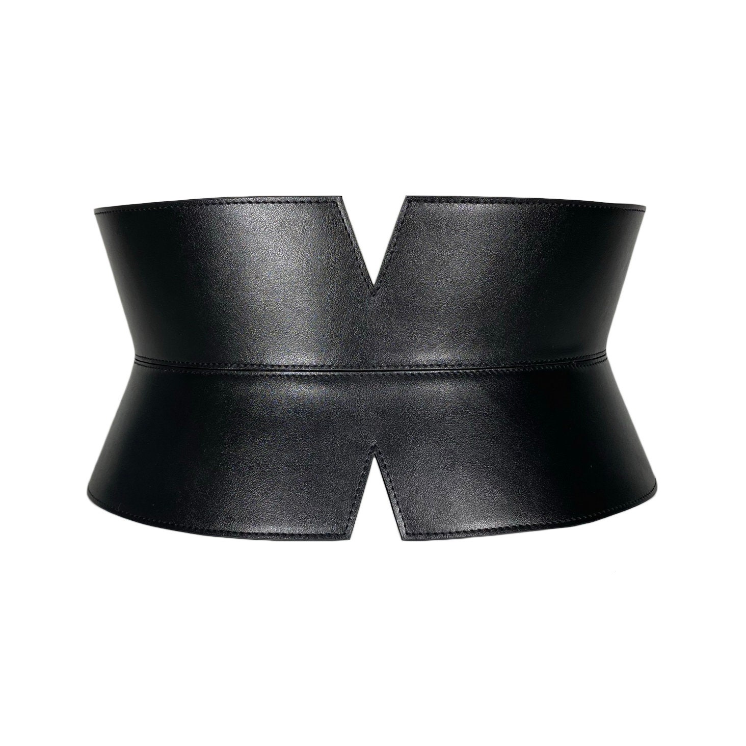 XXS 5XL Black V Cut Leather Corset Hourglass Wide Belt - Etsy