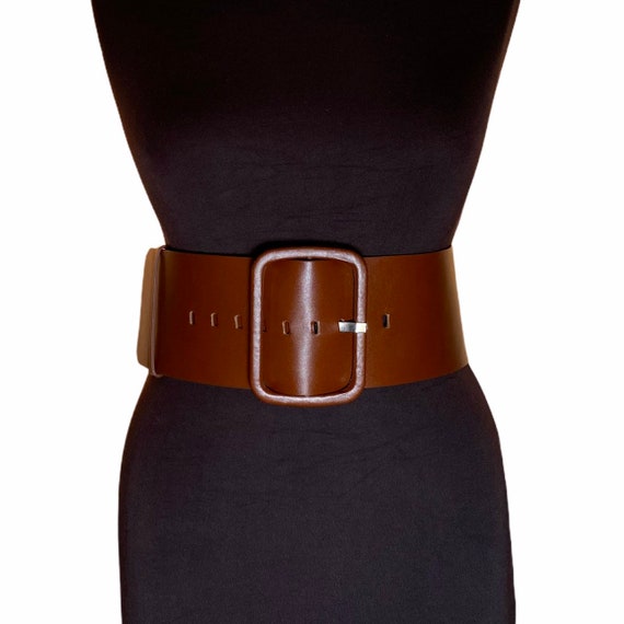 XXS 5XL, 10 Cm Wide Brown Leather Wide Waist Belt, Dressed
