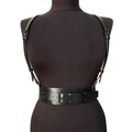 XXS - 5XL Black Leather Harness Belt, wide leather waist belt product logo
