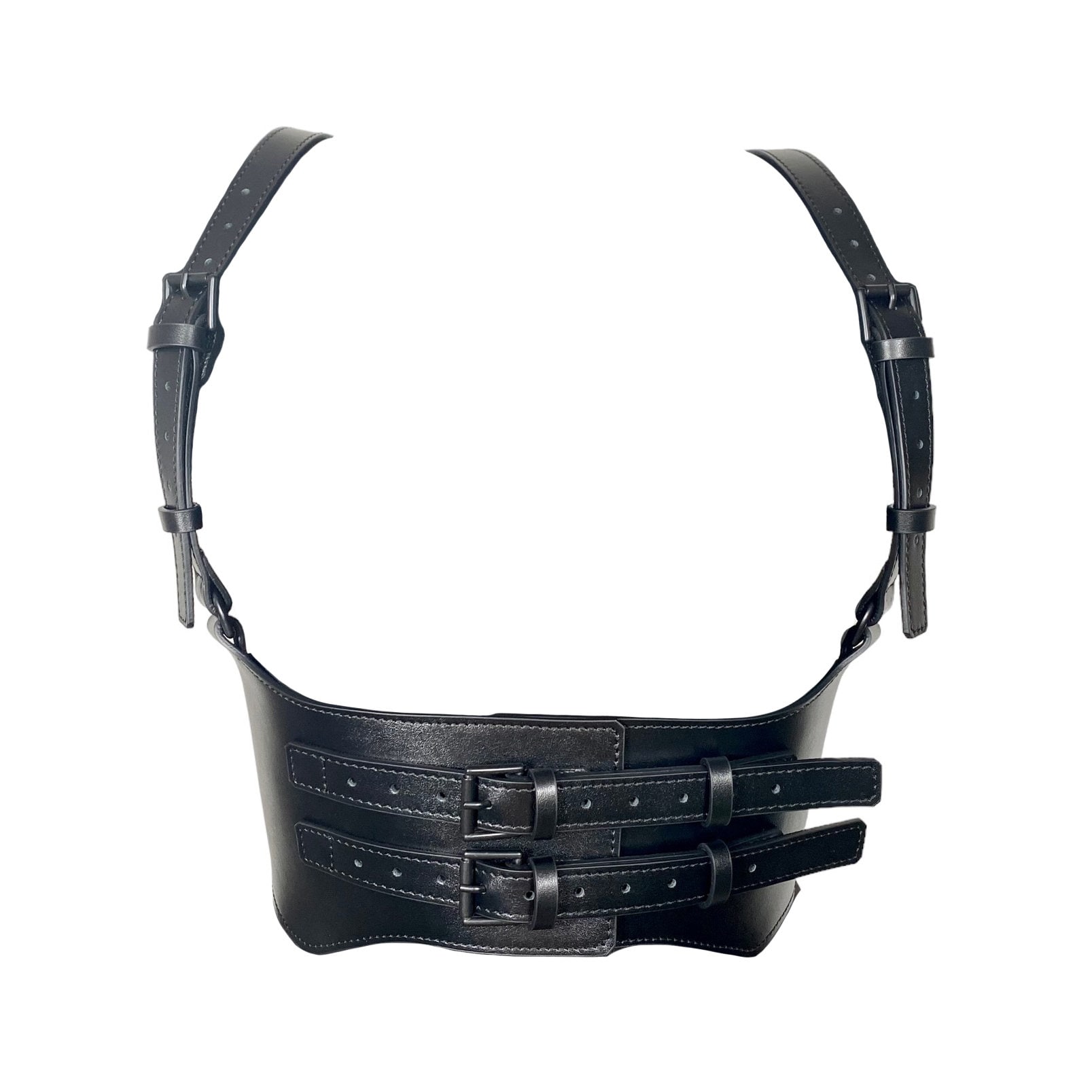 XXS-XXXL Push-up Black Leather Corset, Leather wide Belt