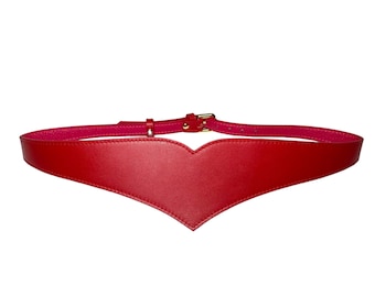 XXS - 5XL Red Heart Shaped Leather Belt