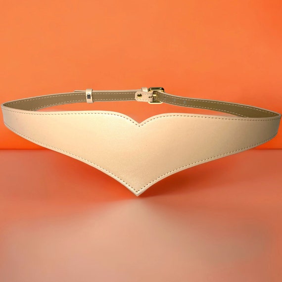 XXS - 5XL Beige Heart Shaped Leather Belt - Etsy Canada