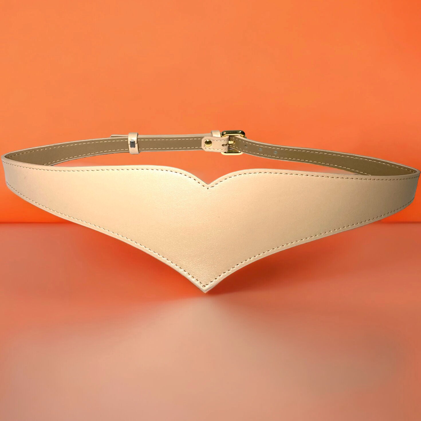 XXS - 5XL Beige Heart Shaped Leather Belt - Etsy Canada