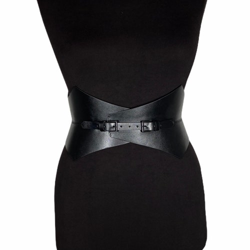 XXS 5XL Black Leather Corset Hourglass Wide Belt Plain Etsy