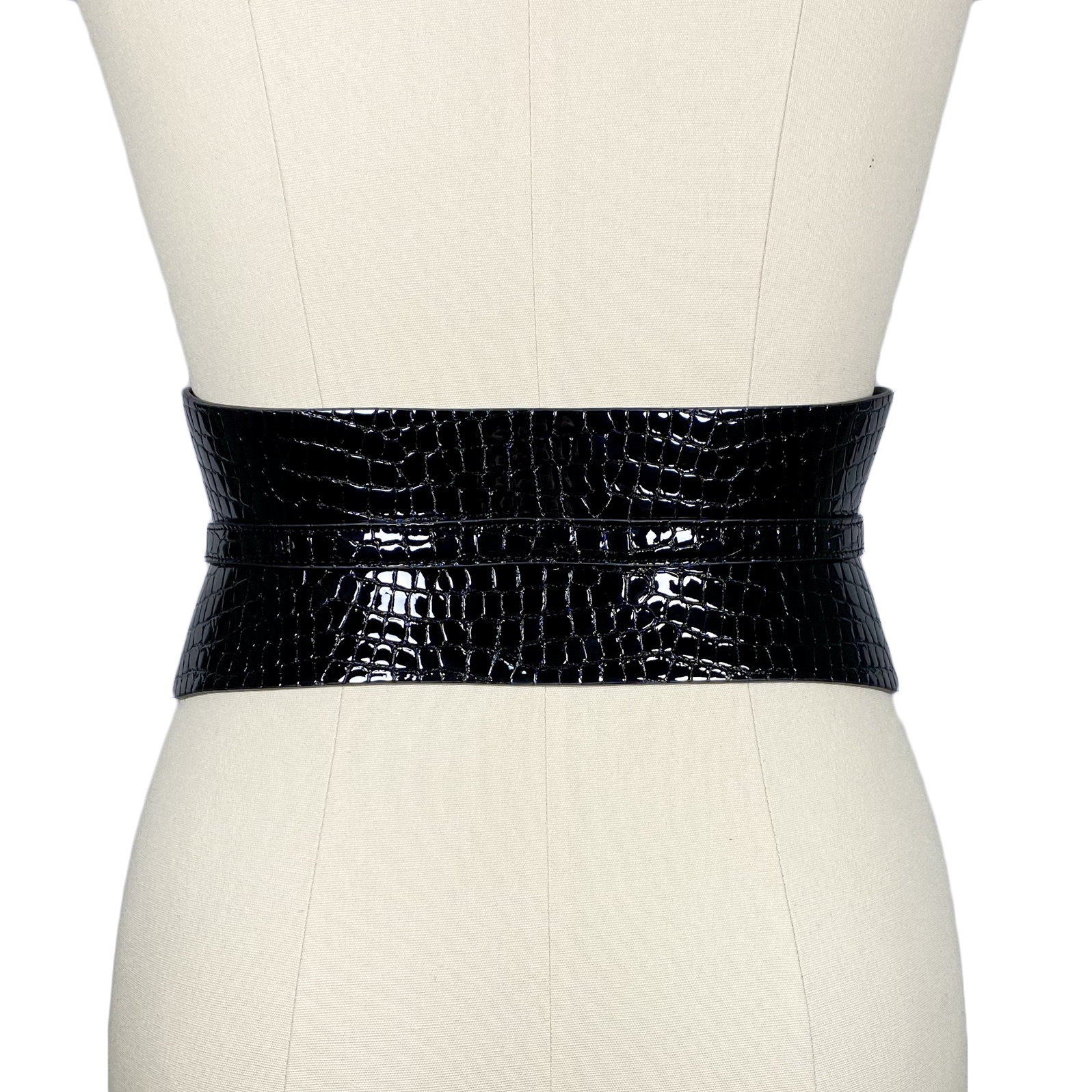 XXS5XL Black Croc Patent Leather Belt Autumn wide belt Wrap Etsy