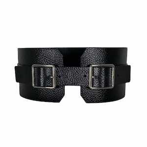 XXS-XXXL, Black Leather Wide Waist belt, Plain leather waist belt, Wide Leather Belt