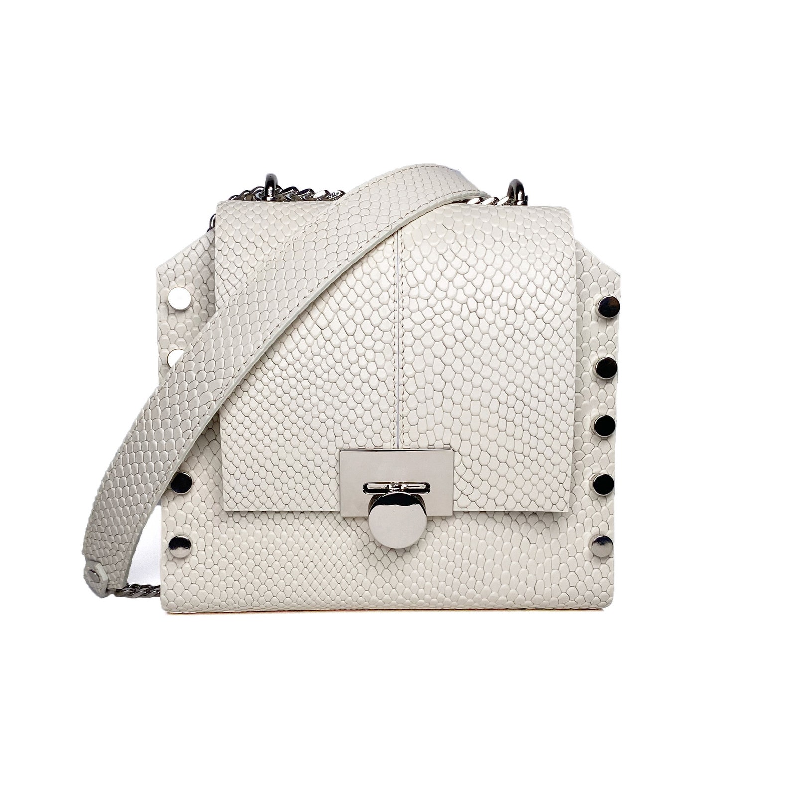 White Leather Cross Body Bag Leather Bag White Shoulder Bag Etsy