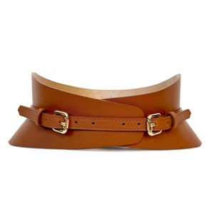 XXS-5XL Brown Leather Belt, Autumn wide belt, Wrap leather wide Corset