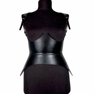 XO Black Harness Leather Corset, XXS-5XL Hourglass wide belt, Plain leather belt hips and waist