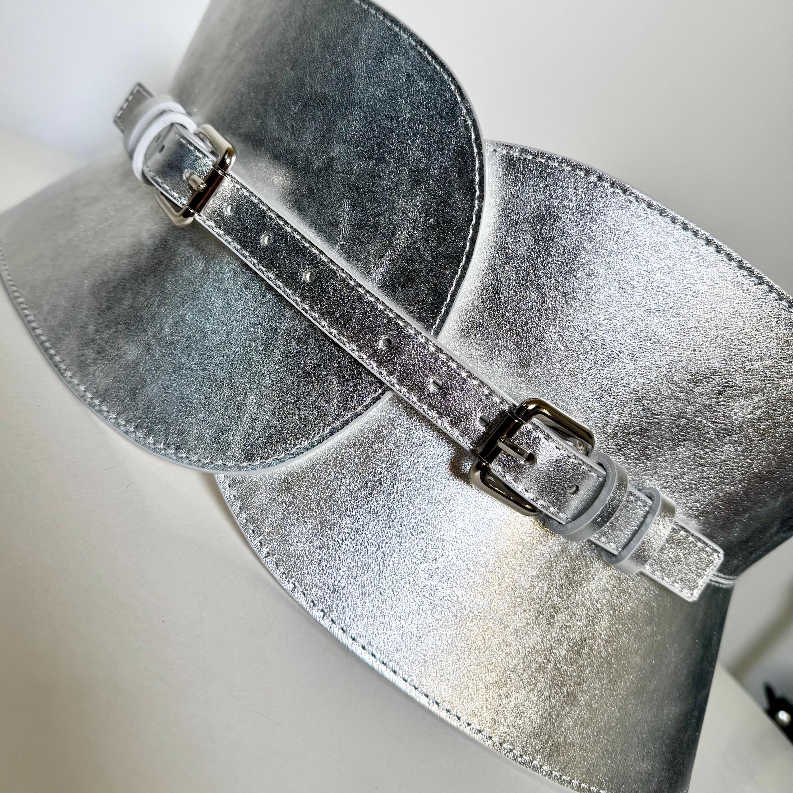 Handmade Silver Croc Leather Corset Belt – Hourglass Waist Shaper