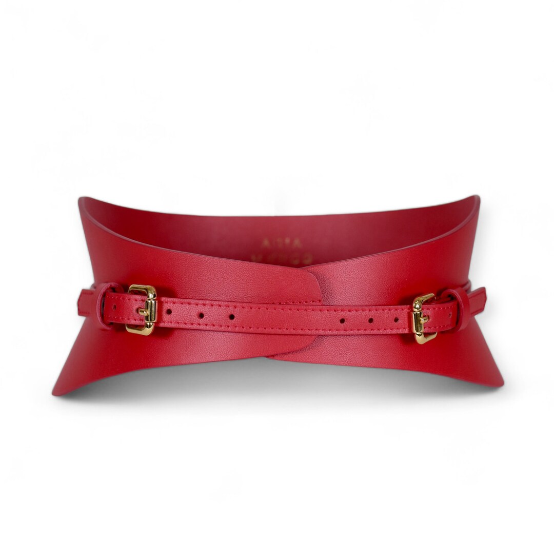 Wide Red Leather Belt Buy XXS 5XL Red Leather Belt, Autumn Wide