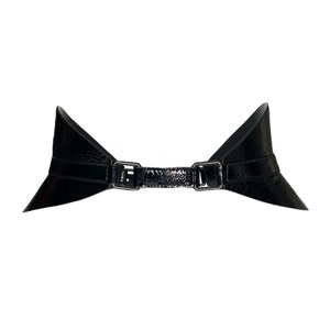 XXS - XXXL Black Patent Leather Corset, Black wide belt, Curved leather wide Corset