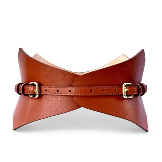 XXS 5XL Ceinture en cuir marron avec epines ceinture large Corset enveloppant en cuir a taille large Etsy France