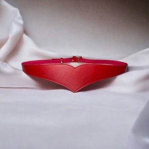 XXS - 5XL Red Heart Shaped Leather Belt
