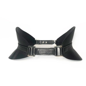XXS - XXXL Black Leather Corset, Autumn wide Waist belt, Curved leather wide Corset