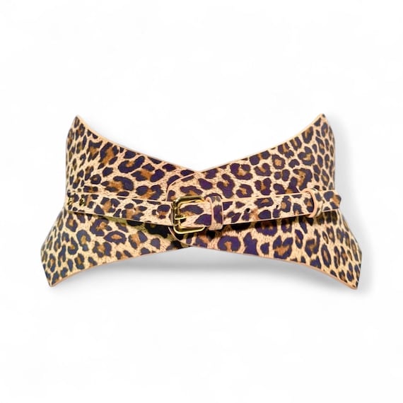 leopard print corset belt