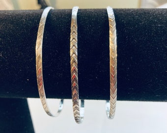 Sterling silver thin bangle bracelets