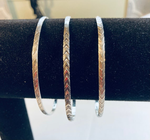 Sterling silver thin bangle bracelets